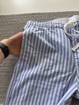 GAP Blue Striped Cotton Elastic Waist Drawstring Pajama Pants Sz Medium thumbnail 11