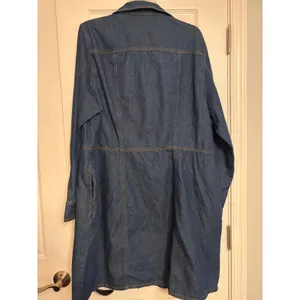 Frye Womens Denim Shirt Dress Blue Long Sleeve Button Front Seamed Waist XXL thumbnail 6