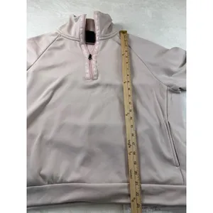 Nike Womens Quarter Zip Fleece Pullover Pink Logo Tape Side Pockets Large thumbnail 6
