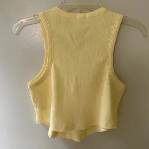 Garage butter yellow ribbed knit Henley tank top thumbnail 3