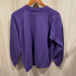 Cute vintage 80s Hanes purple plum fairy puff paint broken in sweatshirt grapes thumbnail 4