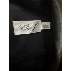Eliza J Long Sleeve Tuxedo Maxi Gown Black Tie Wedding Size 6 Bow thumbnail 6