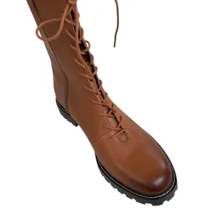 EUC J. Crew Leather Gwen Lace Up Lug Sole Mid-Calf Boots Brown Size 10 thumbnail 11