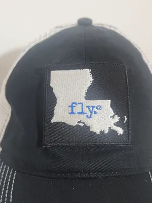 DIstrict Black and White Fly Louisiana Trucker Baseball Hat One Size thumbnail 3