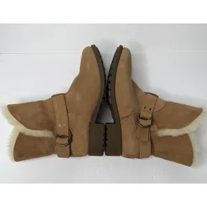 UGG BODIE Boots Suede Chestnut Women Size 9 Fold Over Warm Cozy Waterproof Girls thumbnail 6