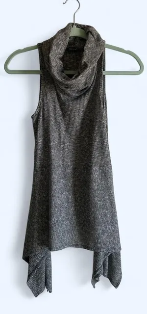 Sweet Claire Charcoal Gray Sleeveless Cowl Tunic size small thumbnail 1