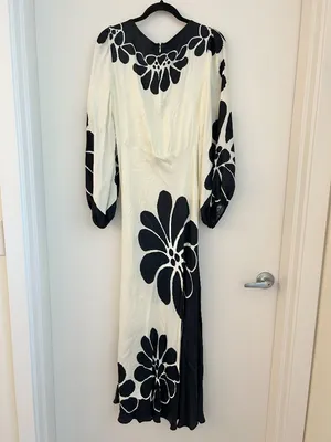 Farm Rio Black Palermo Cut Out Maxi Dress Vacation Tropical Resort Wear Size M thumbnail 11