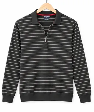 Ralph Lauren Golf Striped Quarter Zip Polo Shirt Small Pet Black White Old money thumbnail 1