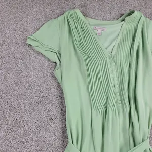 CB established 1962 Womens Dress 14 Green V-Neck Pleated Front Tie Waist Flowy thumbnail 13