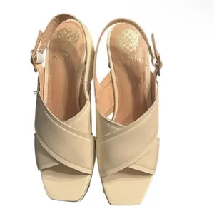 Vince Camuto Cream/ Ivory Slingback Sandals(Size 9M) thumbnail 7