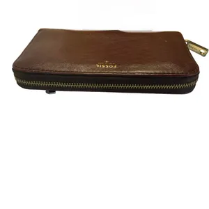 FOSSIL BRANDY BROWN FULL ZIP ISSUE NO. 1954 COLLECTION LEATHER WALLET thumbnail 7