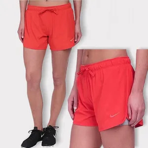 Nike Dri Fit Phantom Dual Running Shorts Fold Over Waist Orange Sz S thumbnail 2