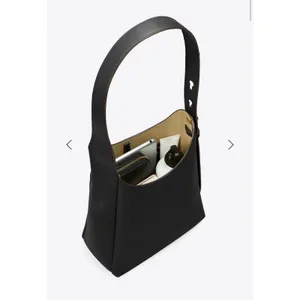 Tory Burch Romy Small Hobo Bag Pebbled Leather Crossbody Black New w/tag thumbnail 6