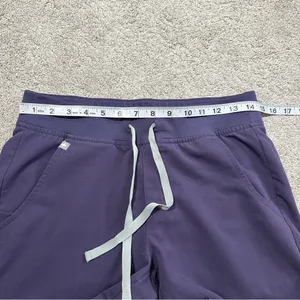 Figs Women’s Zamora Jogger Scrub Pants Pull On Mid Rise in Dark Purple Size S thumbnail 12