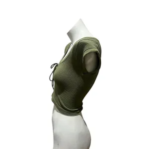 Urban Outfitters Out From Under Women's Olive Green Crop Top Short Sleeve Tee M thumbnail 3
