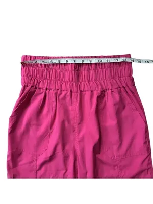 New In Smocked High Waist Elastic Waistband Joggers Hot Pink Size Large thumbnail 6
