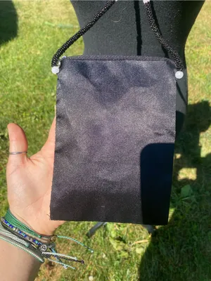 Black and Abalone Shell Tile Crossbody Bag by Mad Vintage Beaded Strap thumbnail 3