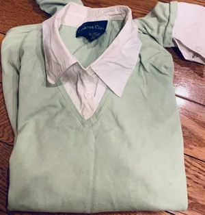 Charter Club mint green 2-in-1 Layered V-Neck Sweater size M thumbnail 12