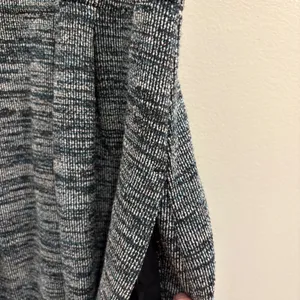 Ganni Pinnacle Dress Black Gray Space Dye Ruffle High Neck Pleated‎ Mini Twee S thumbnail 7
