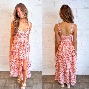 ASTR The Label Midsummer Eyelet Tiered Maxi Dress XS thumbnail 8