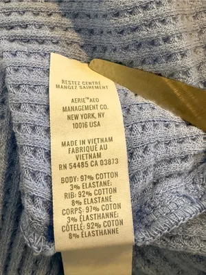 Offline by Aerie NWT Takes Two to Tango Oversized Waffle Thermal Top Blue XS thumbnail 11