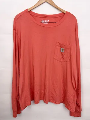 Carhartt TENCEL Fiber Series Loose Fit Long-Sleeve Crewneck Pocket T-Shirt 3X thumbnail 2