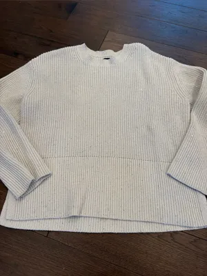 GAP Cream Ribbed Shimmer Crewneck Sweater Size Medium - C11-638 thumbnail 3