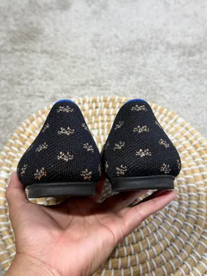 Rothy’s Women’s The Flat Shoes Comfort Knit in Black/metallic Daisy Sparkle 10.5 thumbnail 9