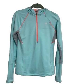 New balance 1/4 zip up hooded activewear shirt women's size‎ small thumbnail 1