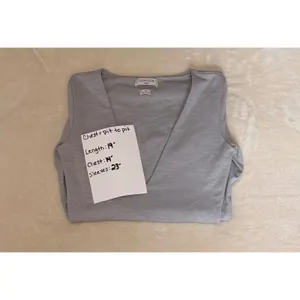 Aritzia Contour New V-Neck Longsleeve Top Heather Chrome Top Gray XS Extra Small thumbnail 6