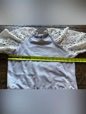Anthropologie Dolan Left Coast Gray Lace Sleeve Sweatshirt Size S Style 173801 thumbnail 8