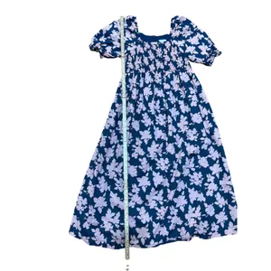 The Nines By Hatch Pink Floral Smocked Midi Dress‎ Puff Sleeve XS thumbnail 4