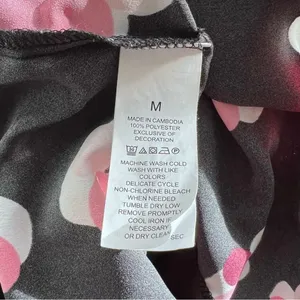Kate Spade‎ Women's Satin Black Pink Floral Print PJ Top thumbnail 6