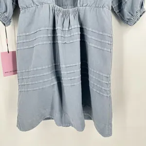 NWT Avec Les Filles‎ Women's Tie Back Puff Sleeve Babydoll Dress Blue Size Small thumbnail 11