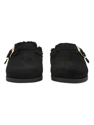 NEW DV Dolce Vita Faux Suede Clog Mule Gold Buckle Black Slide Slippers, Size 10 thumbnail 14