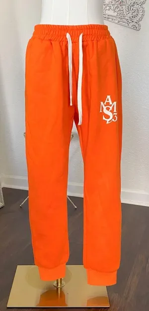 NWT Bright Orange "Nasa" Drawstring Jogger Sweatpants Refill Size 3X thumbnail 1