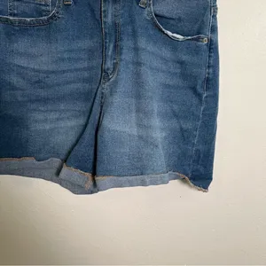 No Boundaries Women's Juniors Size 13 Denim Shorts Medium Wash‎ Cuffed Mid-Rise thumbnail 4