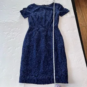 Lulus Polished to Perfection Navy‎ Blue Lace Sheath Dress MEDIUM thumbnail 9