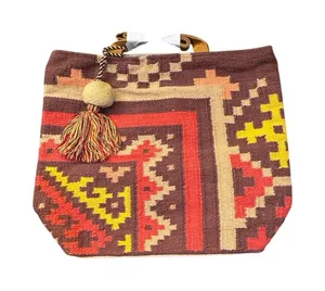 Panache‎ Boho Gypsy Long Large Lima Tote Aztec Southwestern Tapestry thumbnail 1