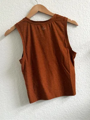 Beyond Yoga Knot Front Sleeveless Tank Top Rust Brown Orange Small S thumbnail 5