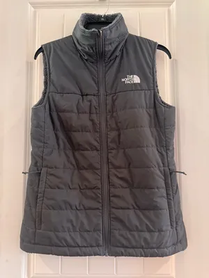 The North Face Women's Reversible Quilted Puffer‎ Vest - Charcoal Small thumbnail 1