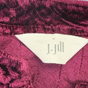 J. Jill Womens LT Tall Burgundy Crushed Velvet Pintuck Button Front Tunic Top thumbnail 2