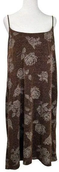 After Dark Copper Brown With Copper Specks Floral Size 16 Sleeveless Note Flaw thumbnail 1