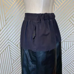 Zara Basic Black Faux Suede Leather Pencil‎ Skirt thumbnail 5