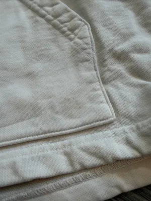 Madhappy Medium Cream Heavy Hoodie with Blue stitching and screen printed logo thumbnail 8