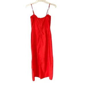 COMMENSE NWTs Embroidered Bow Detail Red Cami Midi Dress size small thumbnail 4