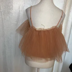 ANTHROPOLOGIE Tan Pleated Tulle Tank Size Medium‎ thumbnail 5