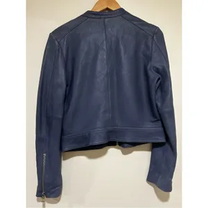 Lewit Womens Leather Jacket in Grey Grisaille Blue Gray Size Large thumbnail 6
