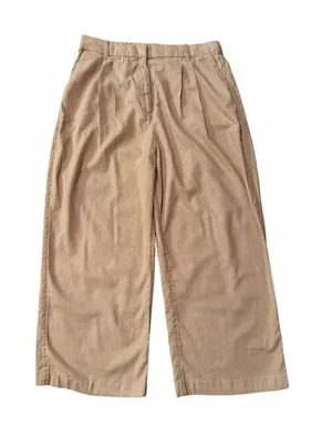 Abercrombie Fitch Wide Leg Linen Blend Pants Trousers Tan Pleated Large 32x24 thumbnail 1