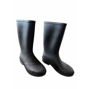 Jeffrey Campbell Matte Black Tall Rubber Rain Boots Size 10 Round Toe thumbnail 2
